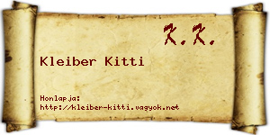 Kleiber Kitti névjegykártya